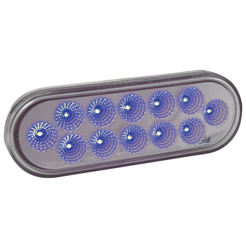 Dual Revolution Red/Blue oval 12 diode LED marker/turn signal/auxiliary light - CLEAR lens