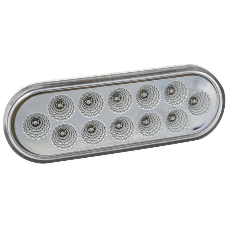 Dual Revolution Red/Blue oval 12 diode LED marker/turn signal/auxiliary light - CLEAR lens