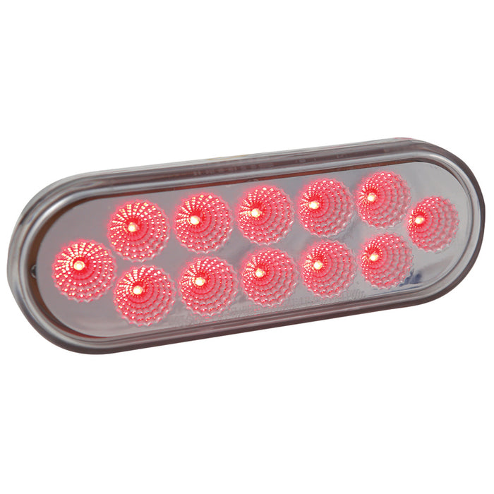 Dual Revolution Red/Blue oval 12 diode LED marker/turn signal/auxiliary light - CLEAR lens