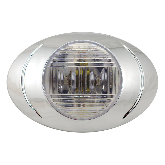 Magnum P3 amber LED marker light w/bezel - CLEAR lens, w/2 prong female plug