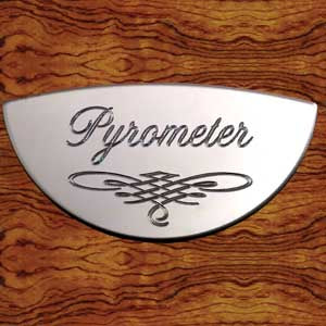 Rockwood Peterbilt "Pyrometer" stainless steel gauge emblem - 1/2 moon shape