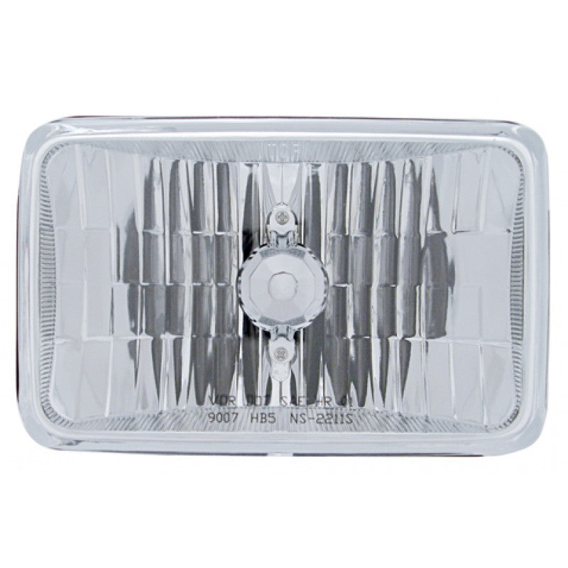 4" x 6" rectangular headlamp w/9007 halogen bulb and "Crystal" lens - high beam
