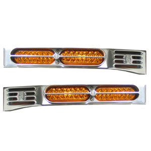 Double JJ Peterbilt 359/379 cast aluminum blinker bar - PAIR