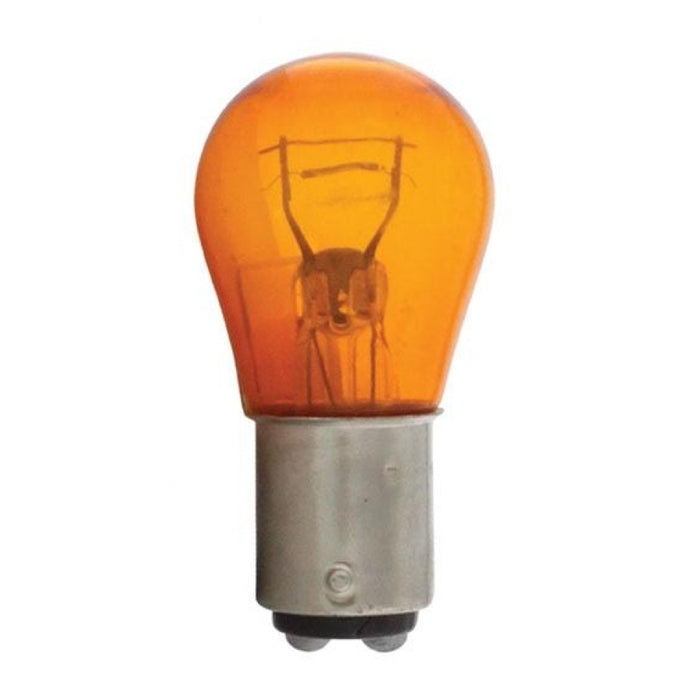 #1157 Amber painted glass incandescent light bulb - PAIR