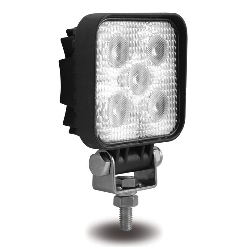 White 5 diode LED mini square flood work light - 900 lumens