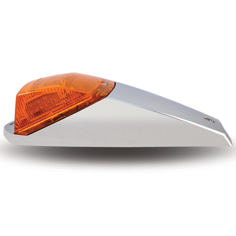 Dual Revolution Amber/Purple 42 diode Kenworth-style LED cab light w/chrome housing - CLEAR lens