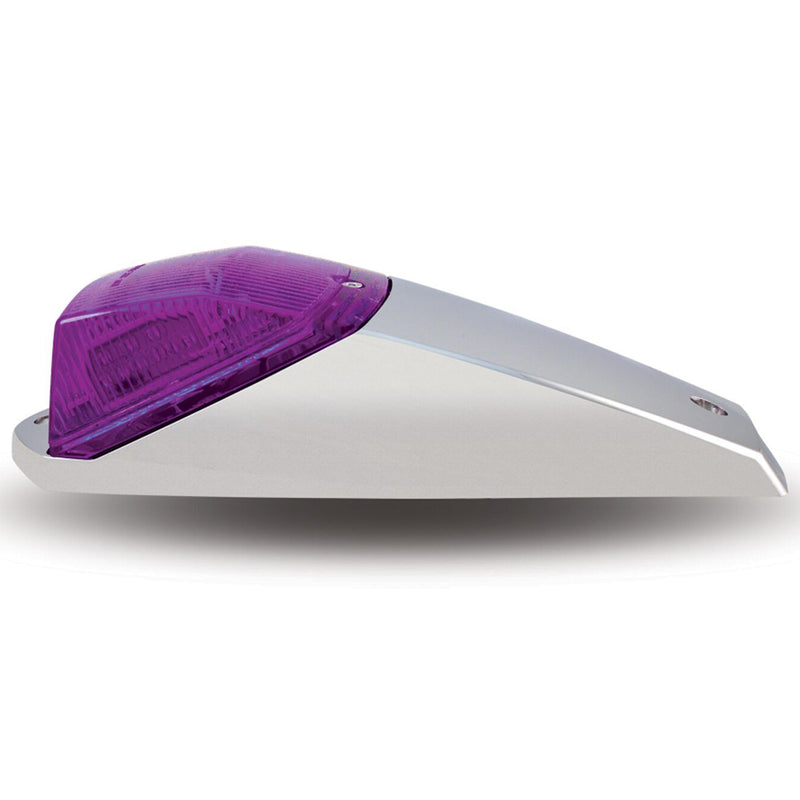 Dual Revolution Amber/Purple 42 diode Kenworth-style LED cab light w/chrome housing - CLEAR lens
