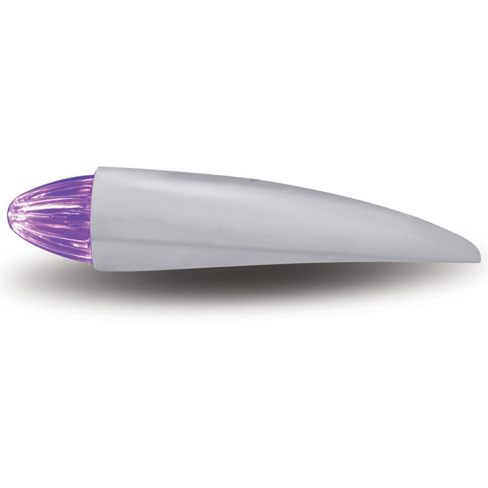 Dual Revolution Amber/Purple 19 diode Grakon 1000-style LED torpedo cab light w/chrome housing - CLEAR lens