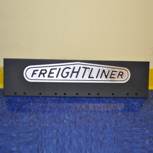Freightliner 24" x 6" black quarter fender mudflap w/chrome stamped logo