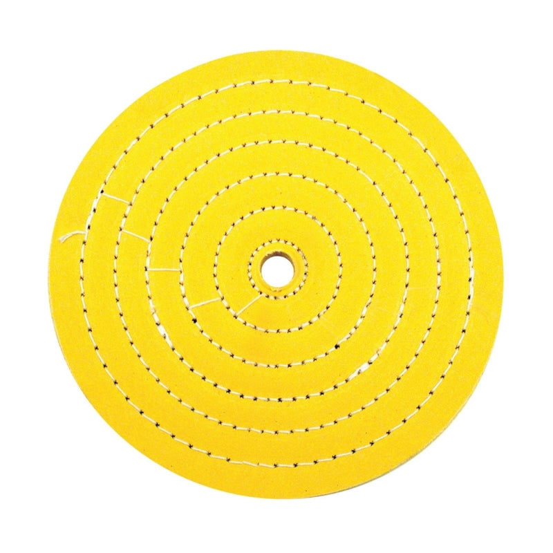 Yellow resin treated muslin buffing wheel - 8" diameter