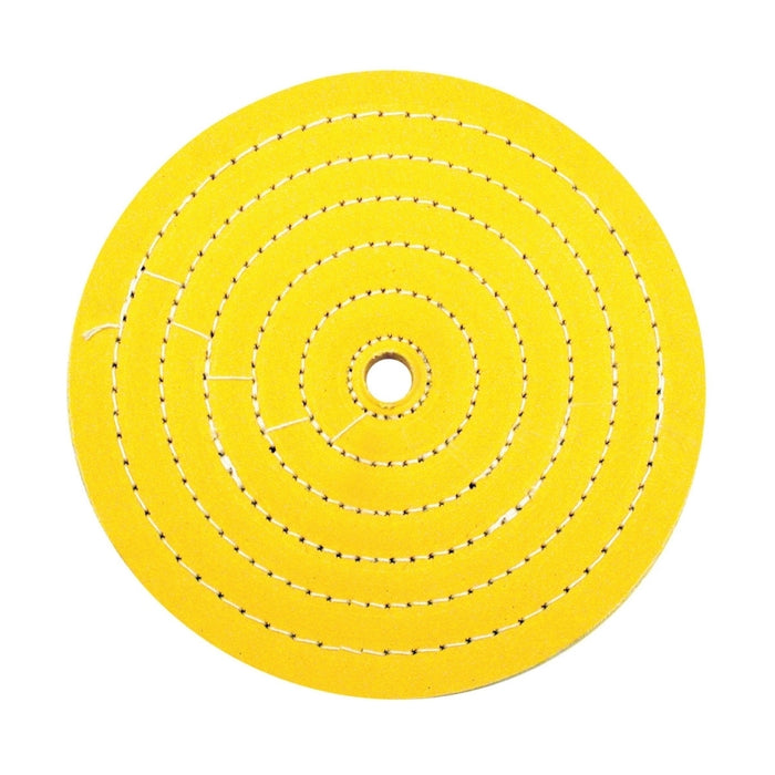 Yellow resin treated muslin buffing wheel - 8" diameter