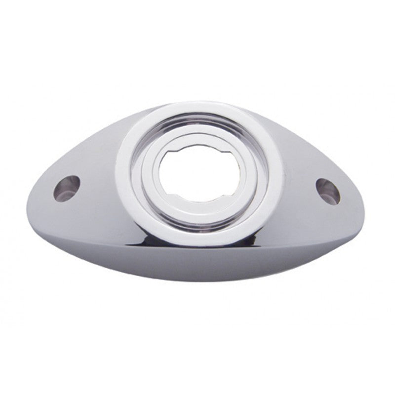 2" round chrome plastic oval branch deflector light bezel