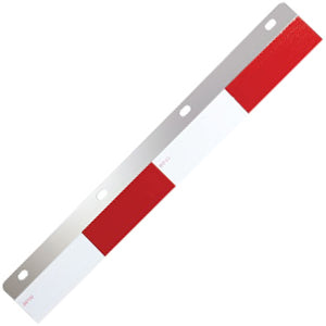 Aluminum straight top mudflap plate w/reflective tape - PAIR