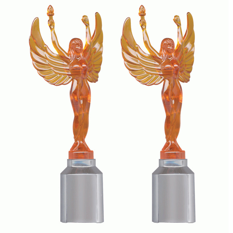 Amber plastic flying goddess bumper guide topper - PAIR