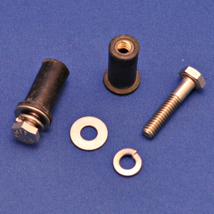 3/4" stainless steel bolt w/lock washer and neoprene well nut