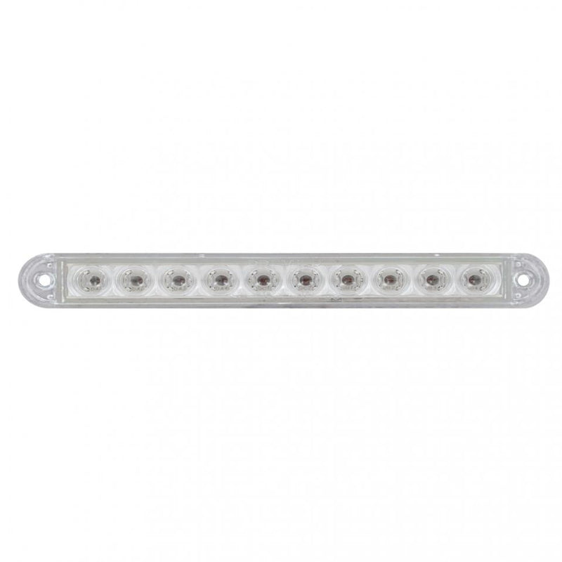 Amber 6.5" thin 10 diode LED turn signal light bar - CLEAR lens