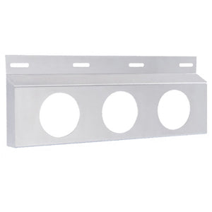 24" stainless steel top mudflap plate w/3 round 4" light holes