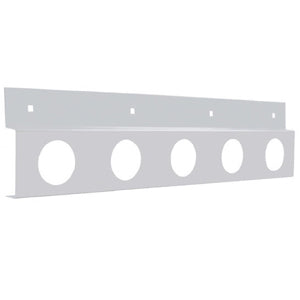24" stainless steel top mudflap plate w/5 round 2" light holes