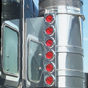 Kenworth 13" rear air cleaner brackets w/12 round 2" light holes