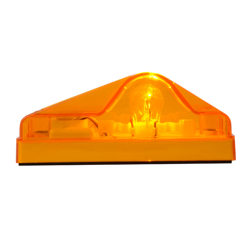Amber 2" x 6" rectangular incandescent turn signal light w/hump
