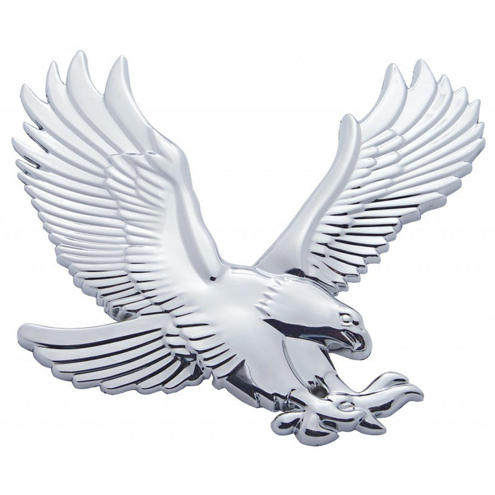 Chrome plastic large 3D eagle - tape mount - Faces RIGHT