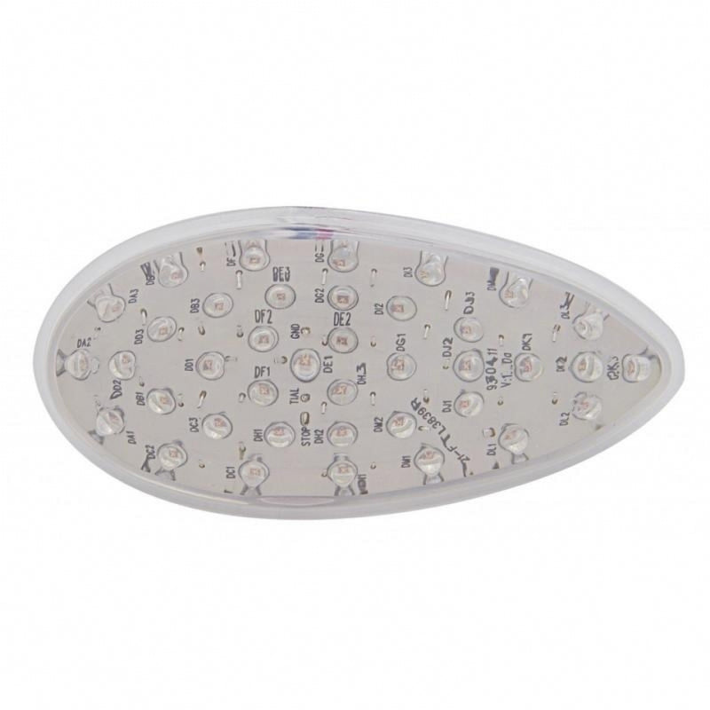 Amber teardrop 39 diode LED turn signal light - CLEAR lens