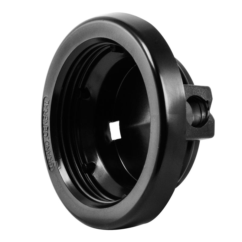 2.5" round black rubber grommet with CLOSED BACK