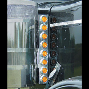Peterbilt 15" front premium Donaldson air cleaner brackets w/16 round 2" light holes
