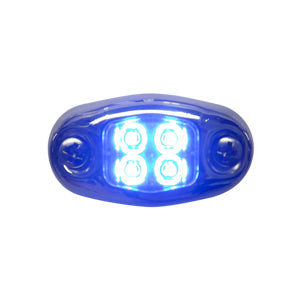 "Dragon" 4 diode LED oval auxiliary light w/chrome cover - Blue