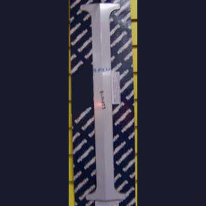 Peterbilt 379 stainless steel center exterior windshield trim