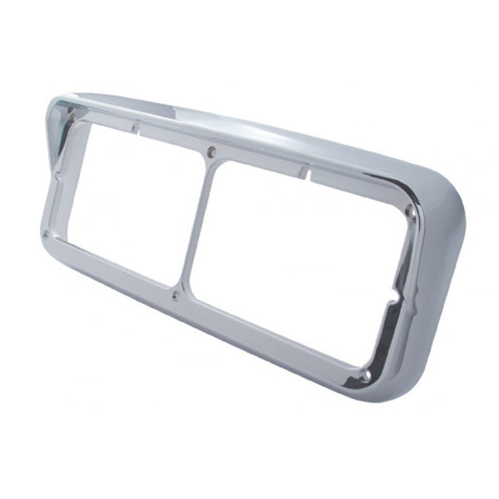 Chrome plastic dual rectangular headlight bezel w/visor