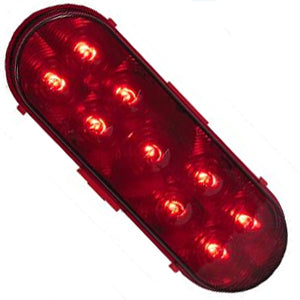 Maxxima red oval 9 diode LED dual-voltage stop/turn/tail light