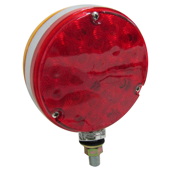 Amber/Red 48 diode 4" round LED dual-face marker/turn signal pedestal light
