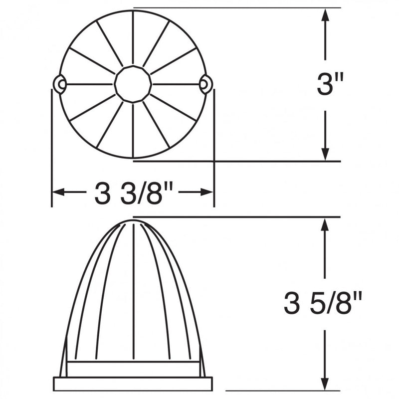 Amber 19 diode LED cab light w/reflector for Grakon 1000, CLEAR lens