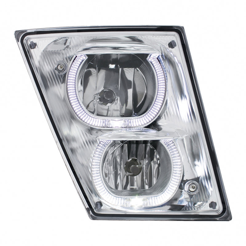 Volvo VN/VNL 2003+ DRL/fog light assembly w/white "Glo" LED accent