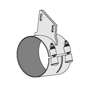 Dynaflex Peterbilt chrome wide band angled exhaust clamp for 8" diameter stack kit