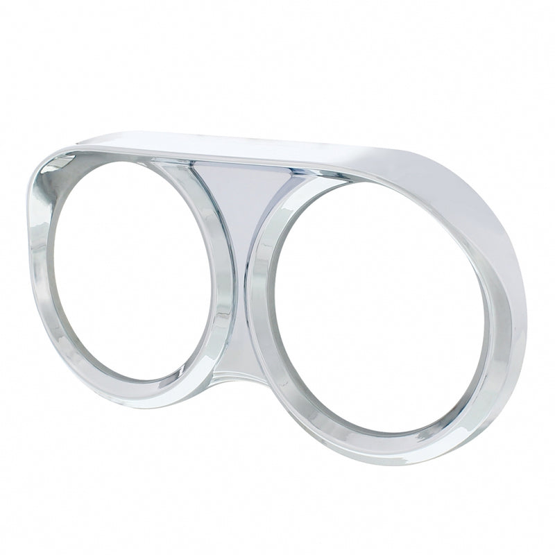 Freightliner Cascadia 2008-2017 chrome plastic dual large speedometer/tachometer gauge bezel