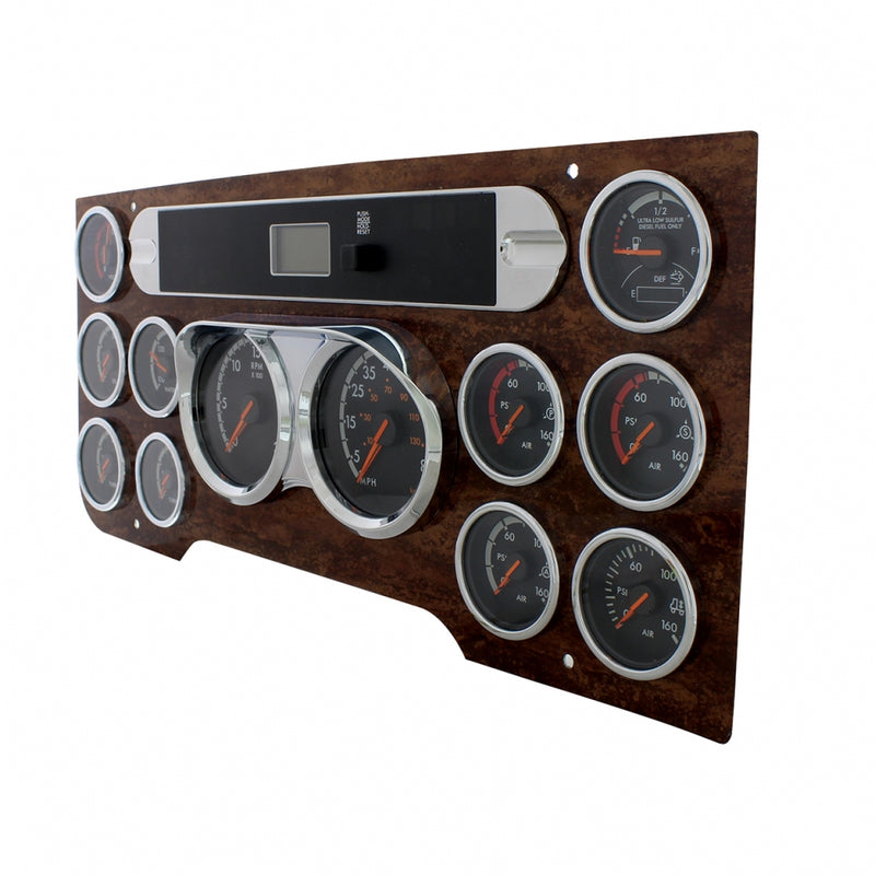 Freightliner Cascadia 2008-2017 chrome plastic dual large speedometer/tachometer gauge bezel