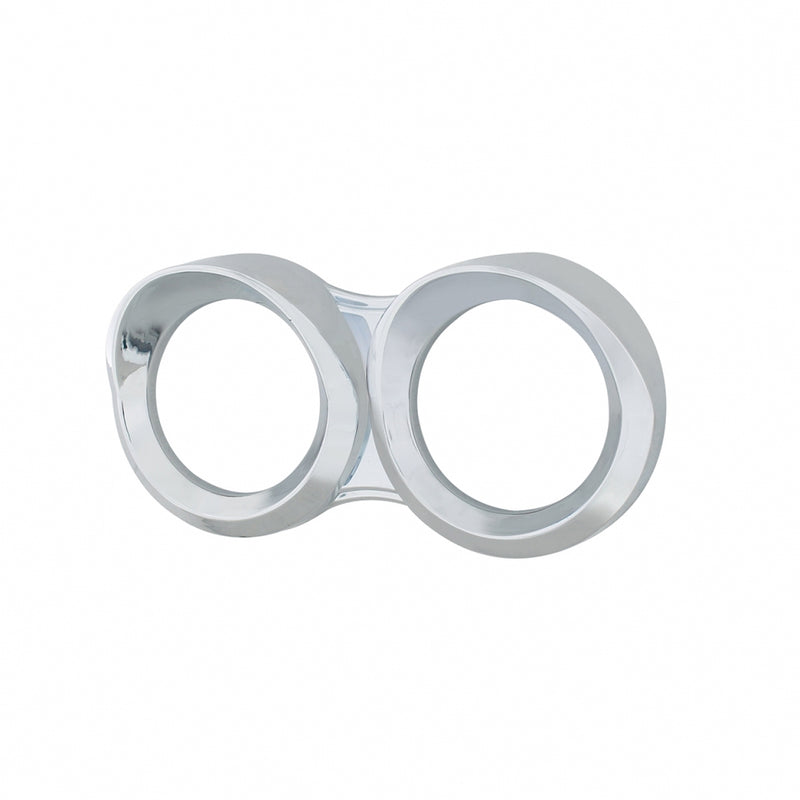 Freightliner Cascadia 2008-2017 chrome plastic small dual gauge cluster bezel w/visor - Horizontal