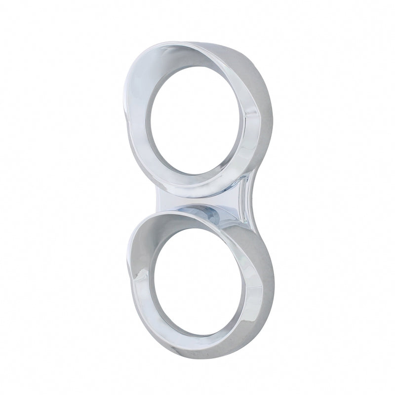 Freightliner Cascadia 2008-2017 chrome plastic small dual gauge cluster bezel w/visor - Vertical