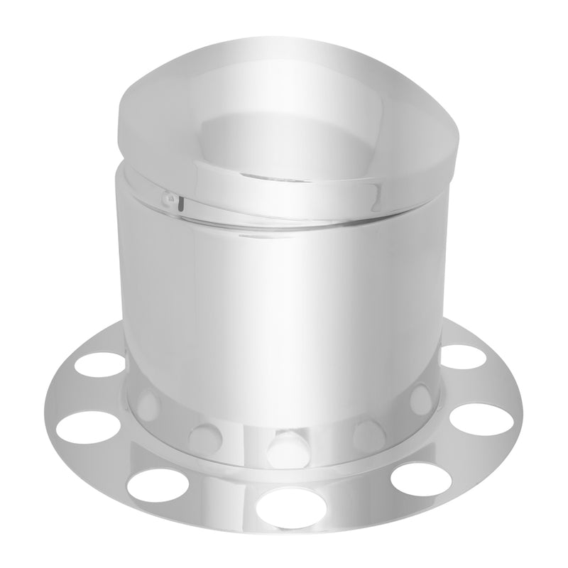 Chrome steel rear axle cover for wheel w/33mm lug nuts - 3 piece kit