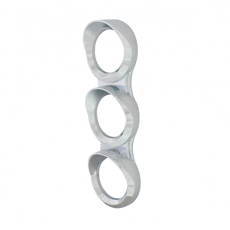 Freightliner Cascadia 2008-2017 chrome plastic small triple gauge cluster bezel w/visor - VERTICAL