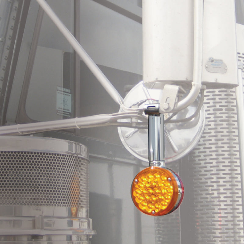 Chrome aluminum 5" pedestal light extension w/mirror arm clamp