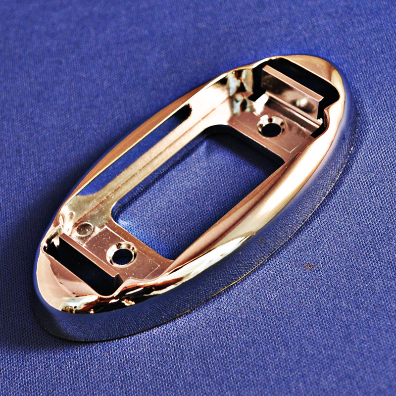 Chrome plastic oval rim for 1" x 2.5" small rectangular light
