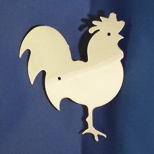 Large chrome chicken cutout w/welded mounting studs - Faces RIGHT