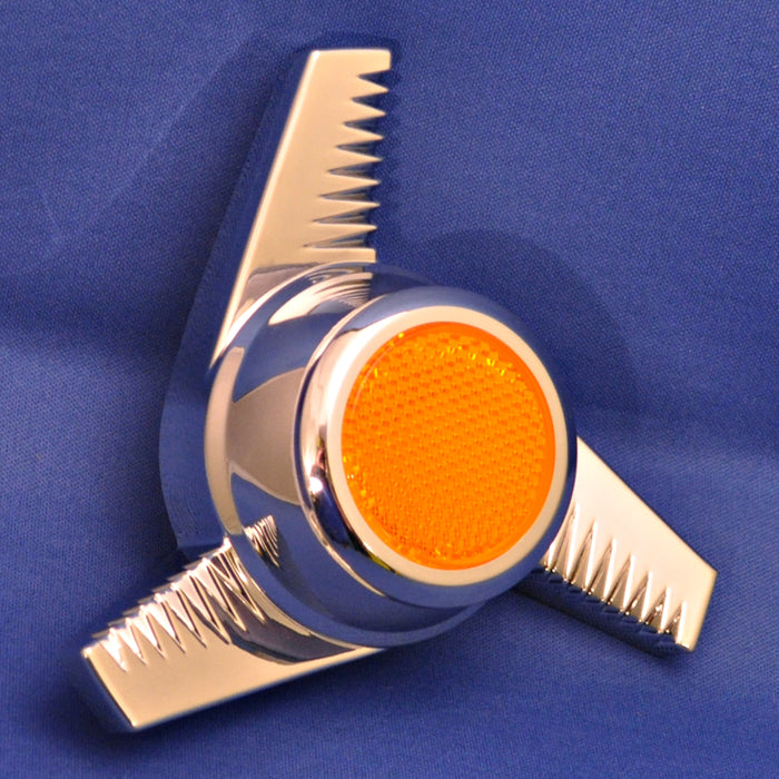 2-1/8" stick on reflector with chrome rim - Amber