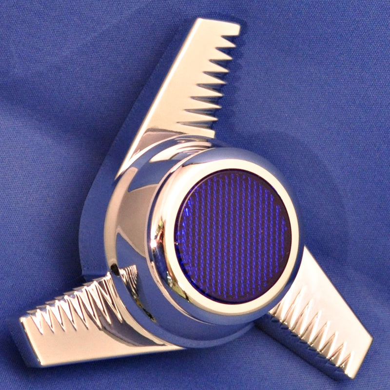 2-1/8" stick on reflector with chrome rim - Blue