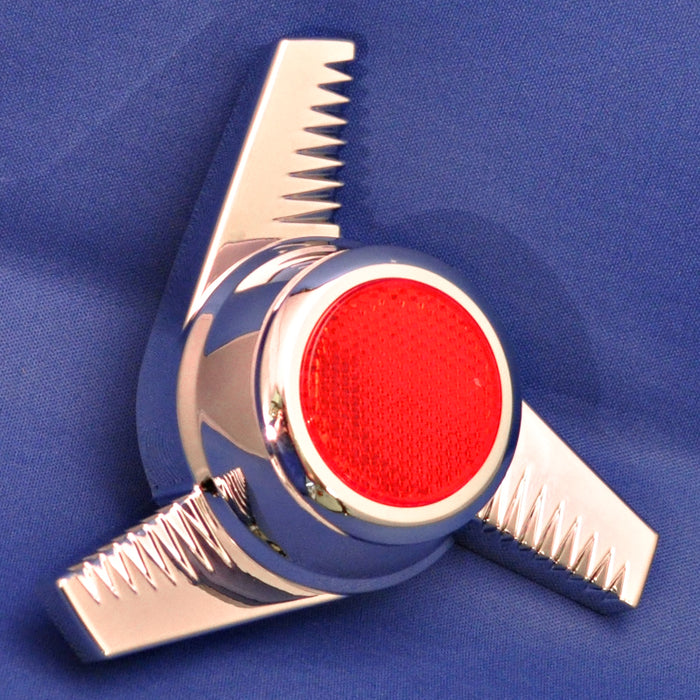 2-1/8" stick on reflector with chrome rim - Red