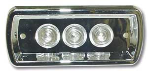 Kenworth 3 LED interior courtesy light w/chrome housing - Red