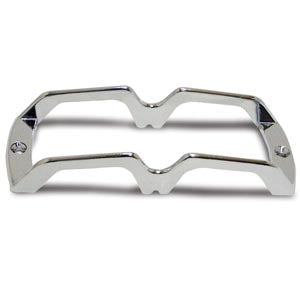 2" x 6" rectangular chrome steel light lens guard